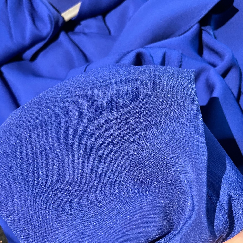 Nicole Miller NY Gold Label Collection RoyalCobalt Blue sleeveless faux-wrap sz6 - Picture 6 of 7